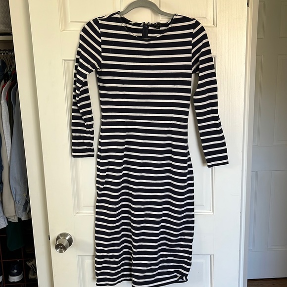 J Crew navy and white striped dress - Picture 1 of 5